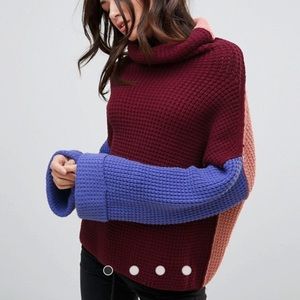 Free People Park City Color Block Sweater XS